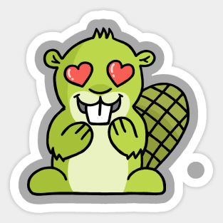 Love Beaver Sticker